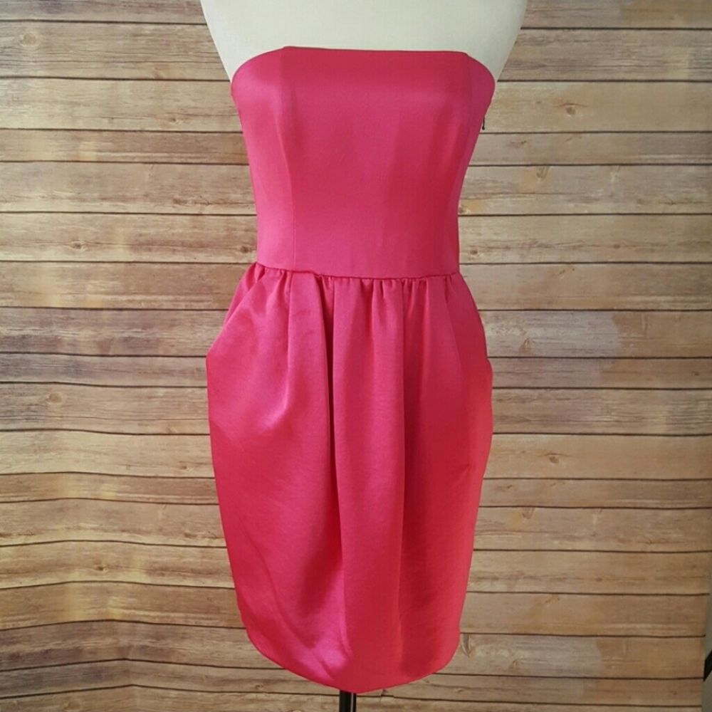 RACHEL ROY Elegant Hot Pink Strapless Dress Size 6